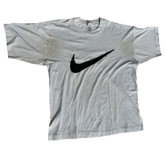 Vintage 90s Nike Swoosh T-shirt Single Stitch Fruit Of The Loom Thrashed XL - LN - Picture 1 of 8